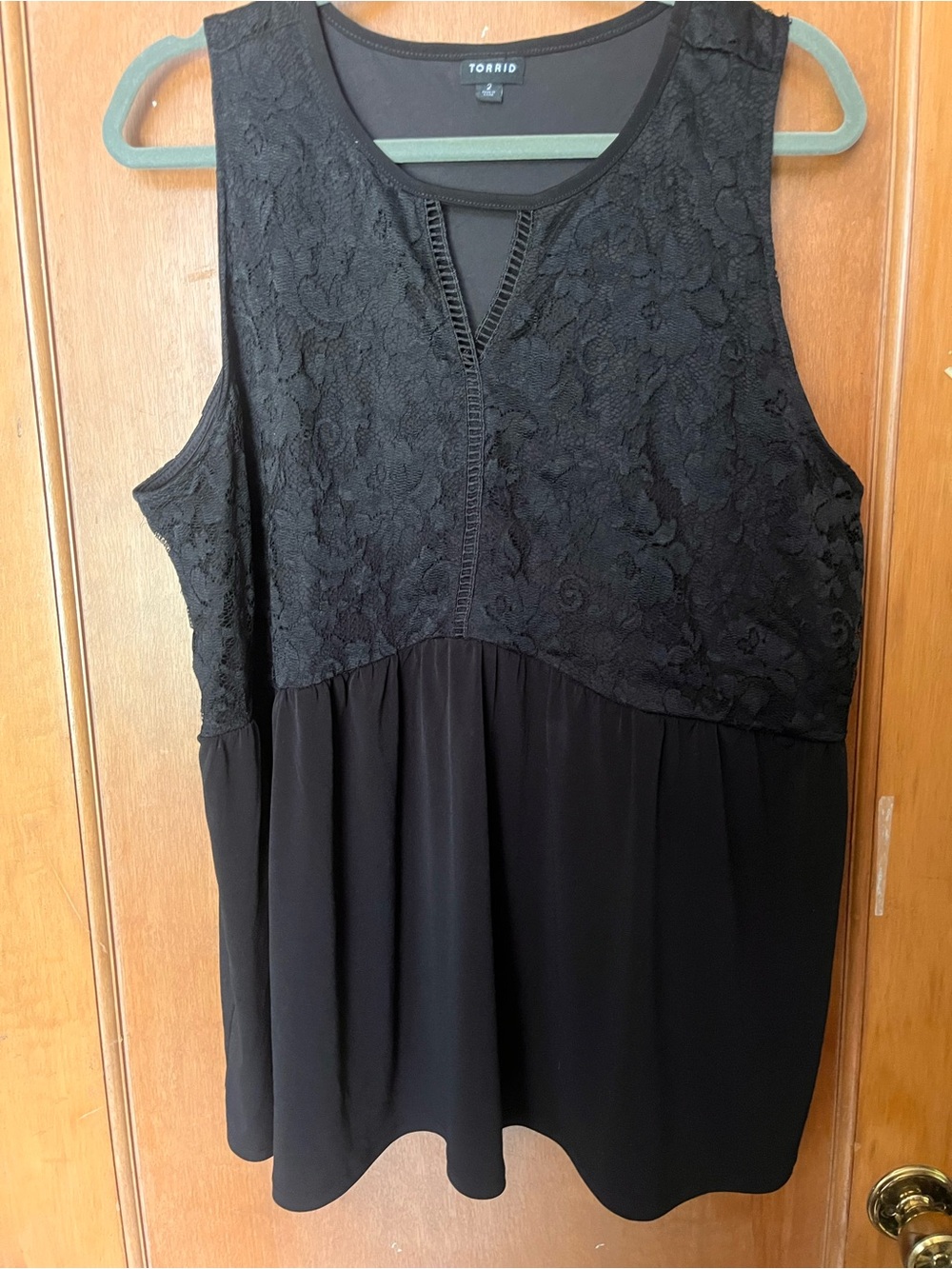 Torrid Lace Top Black Babydoll Top size 2x